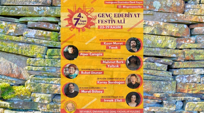 7 Tepe 7 Mekân Genç Edebiyat Festivali bu yıl online gerçekleştiriliyor