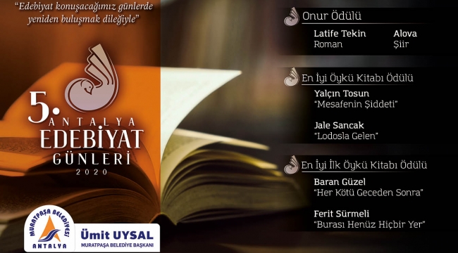 Antalya Edebiyat Günleri'nin öykü ve onur ödülleri belli oldu