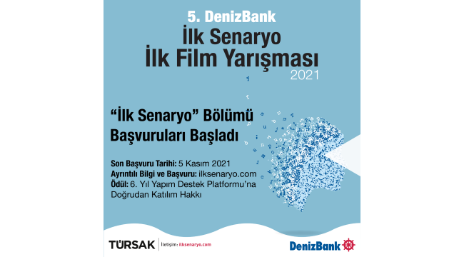 Denizbank İlk Senaryo İlk Film Yarışması'nda senaryo kategorisi başvuruları başladı