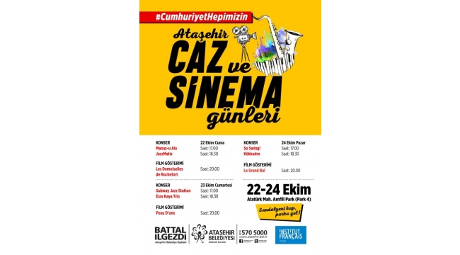 Ataşehir Caz ve Sinema Günleri 22-24 Ekim tarihleri arasında başlıyor 