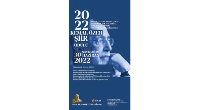 2022 Kemal Özer Şiir Ödülü başvuruları başladı