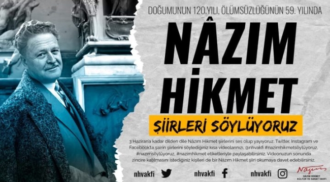 Nazım Hikmet şiirleriyle anılıyor